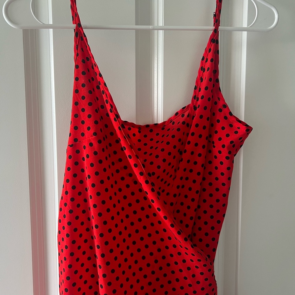 Red Polka Dot Sleeveless Top